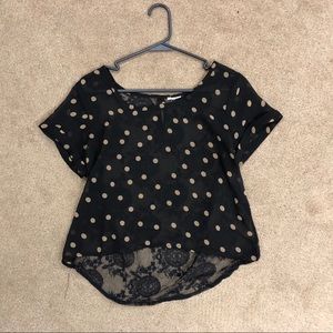 Sheer polka dotted blouse